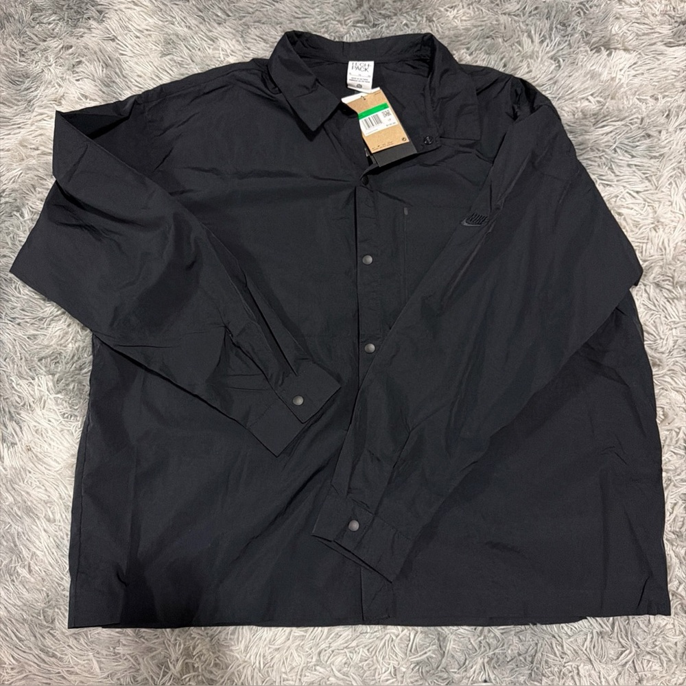 Nike Sportswear Tech Pack Men's Button Up Long Sleeve Top Shirt DX0205-010 XL